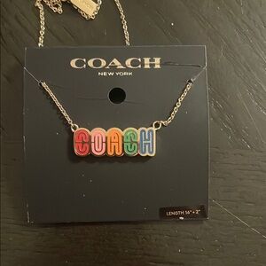 Coach Colorful Logo Pendant Necklace